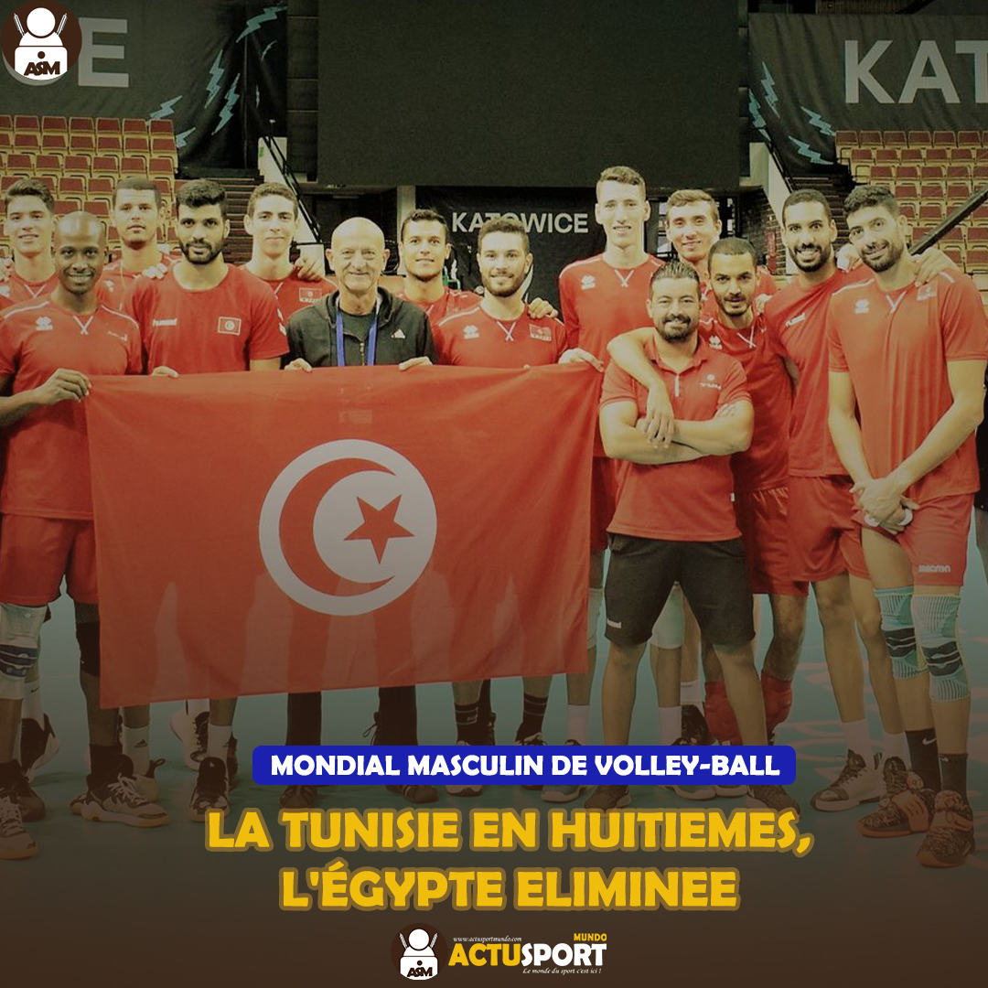 Mondial Masculin de Volley-ball La Tunisie en huitièmes, l'Égypte éliminée