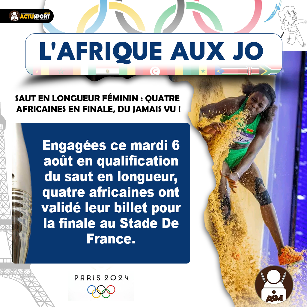 L'AFRIQUE AUX J.O - Saut en longueur féminin : quatre africaines en finale, du jamais vu !