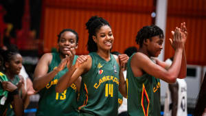 Les lionnes après la victoire face au Soudan du Sud à l'Afro basket 2025.