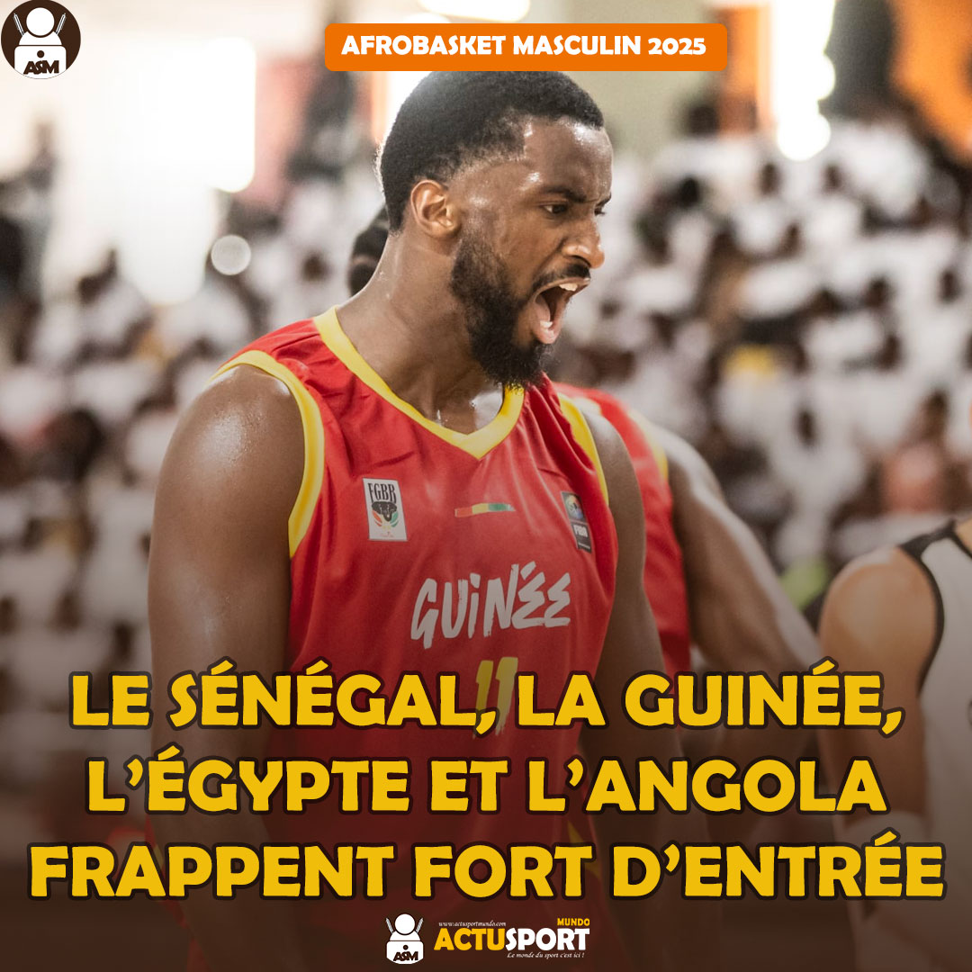 AfroBasket Masculin 2025 : Le Sénégal, la Guinée, l’Égypte et l’Angola frappent fort d’entrée