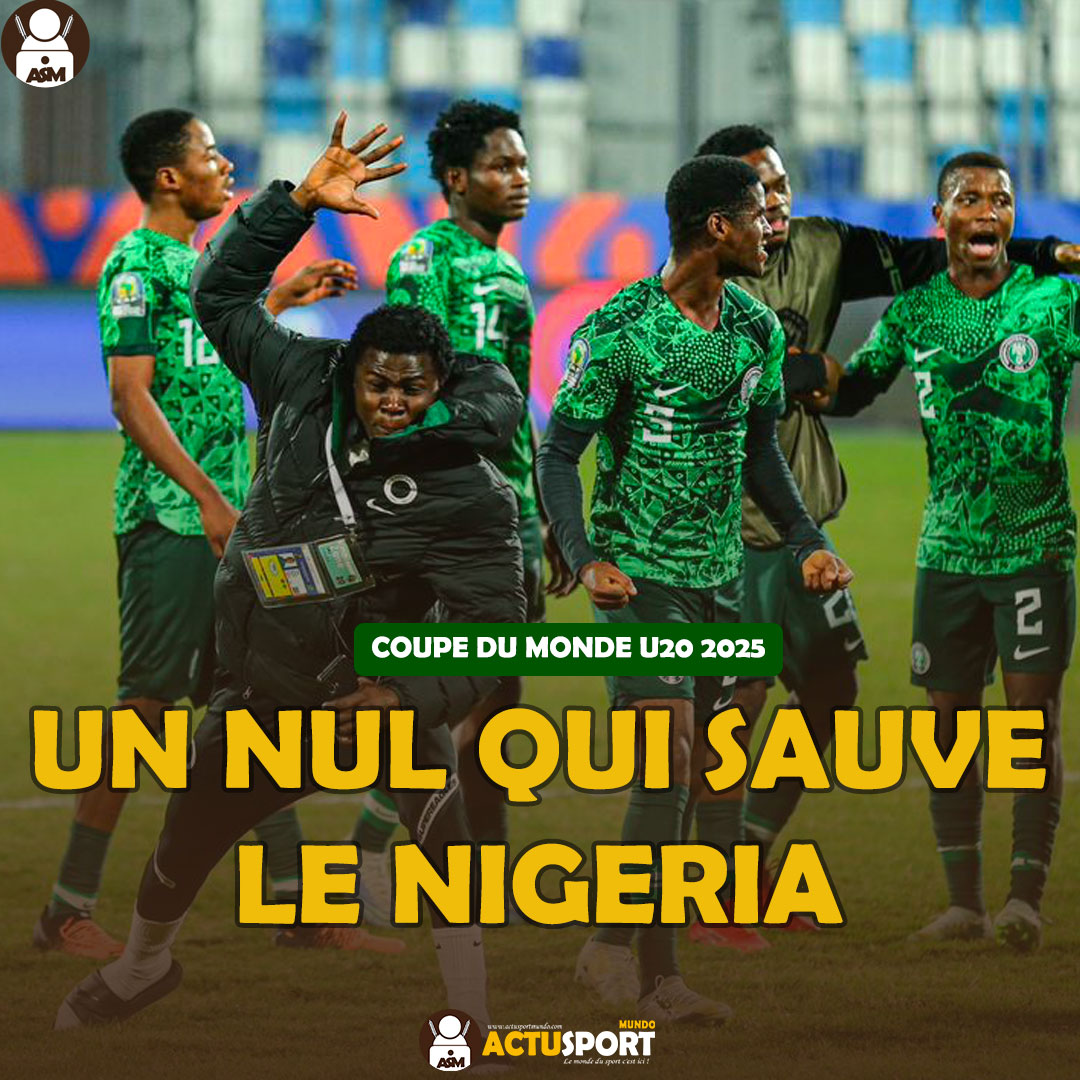 COUPE DU MONDE U20: Un nul qui sauve le Nigeria