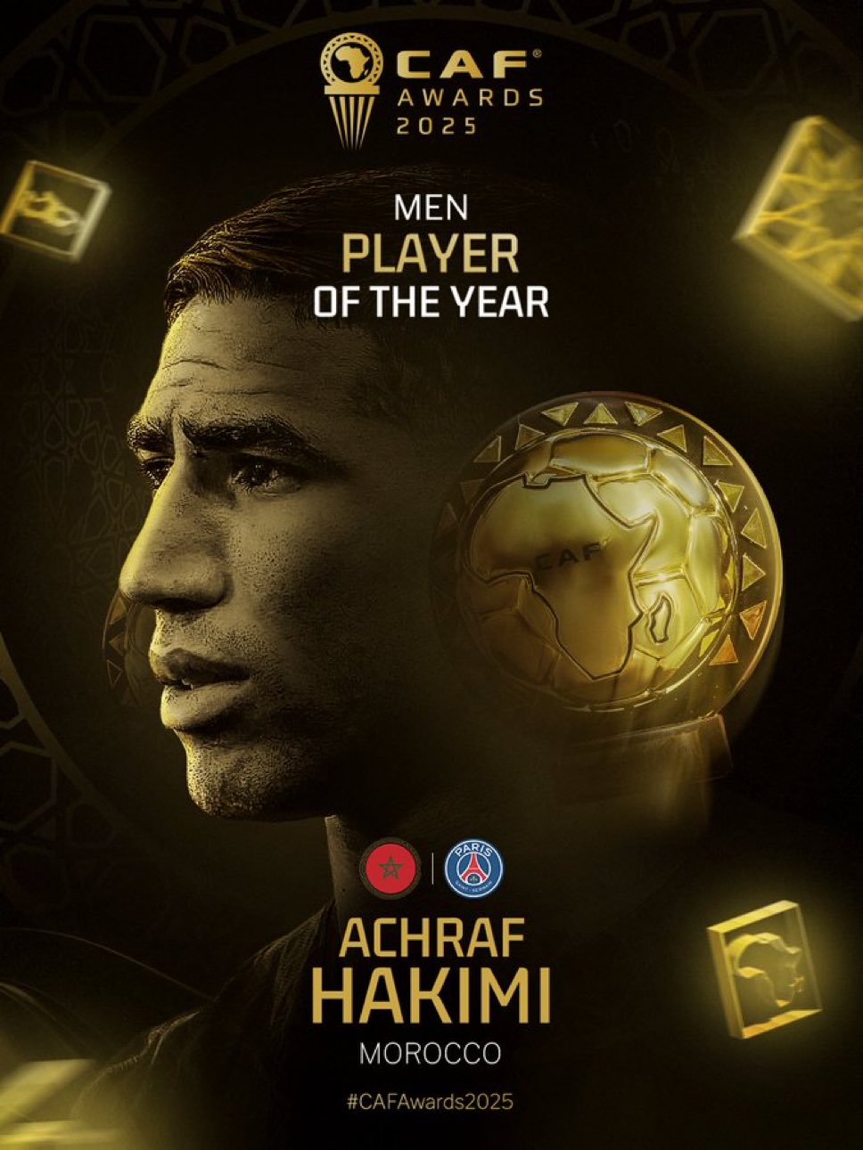 CAF AWARDS 2025 : Achraf Hakimi sur le trône de l’Afrique