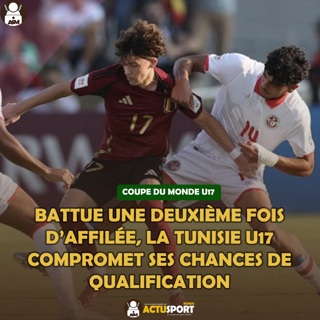 COUPE DU MONDE U17 – J3 : Battue une deuxième fois d’affilée, la Tunisie U17 compromet ses chances de qualification