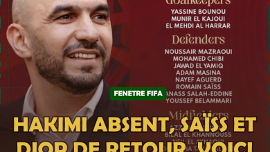 FÊNETRE FIFA : Hakimi absent, Saïss et Diop de retour, voici la liste du Maroc