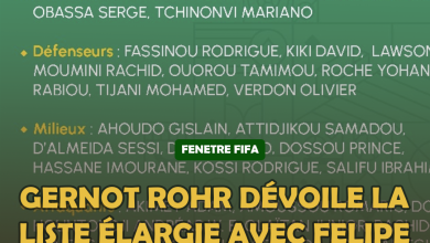 FÊNETRE FIFA – BÉNIN : Gernot Rohr dévoile la liste élargie avec Felipe Santos et Adam Akimey