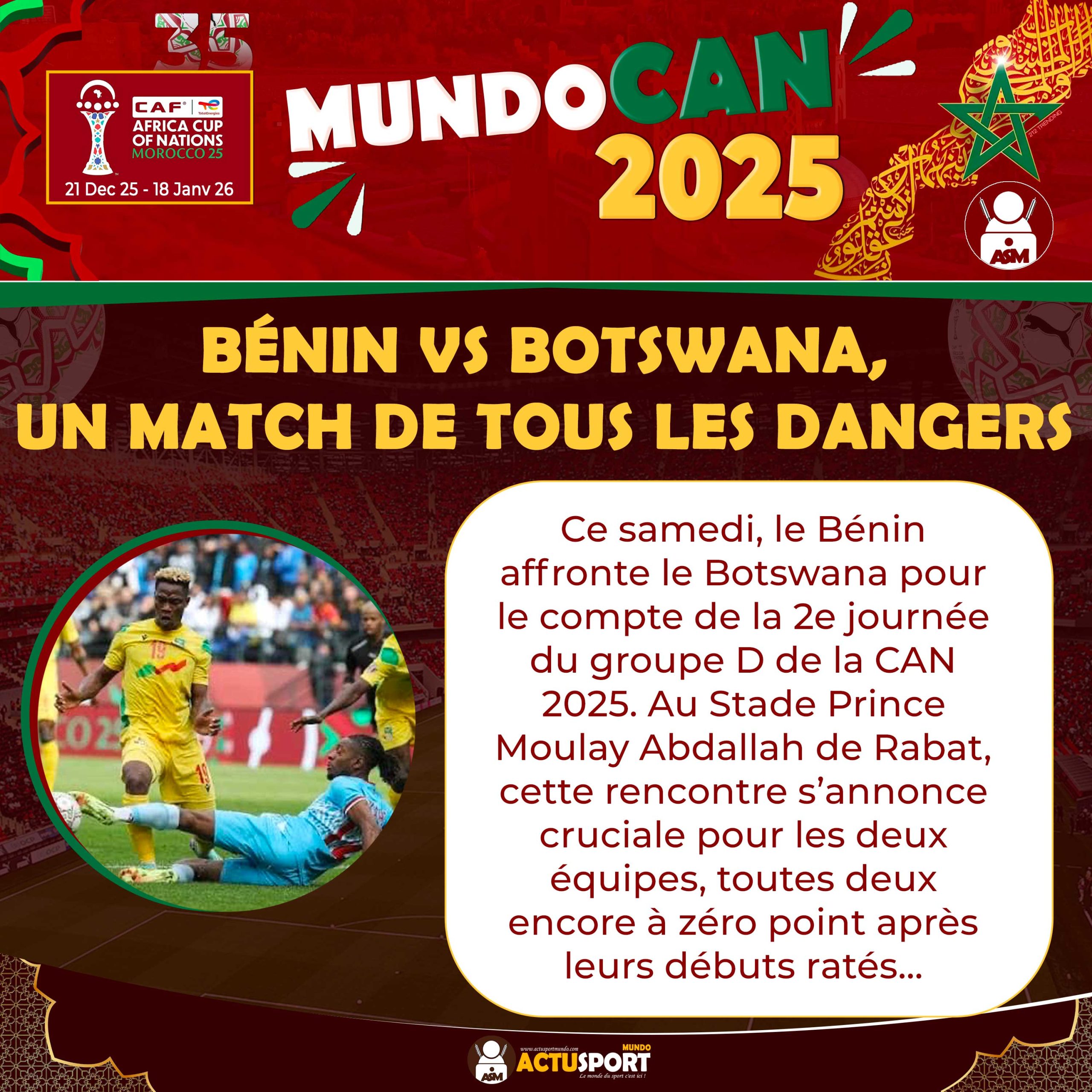 CAN 2025 : Bénin vs Botswana, un match de tous les dangers
