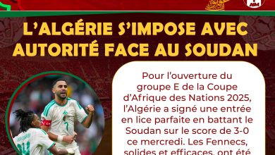 CAN 2025 : L’Algérie s’impose avec autorité face au Soudan