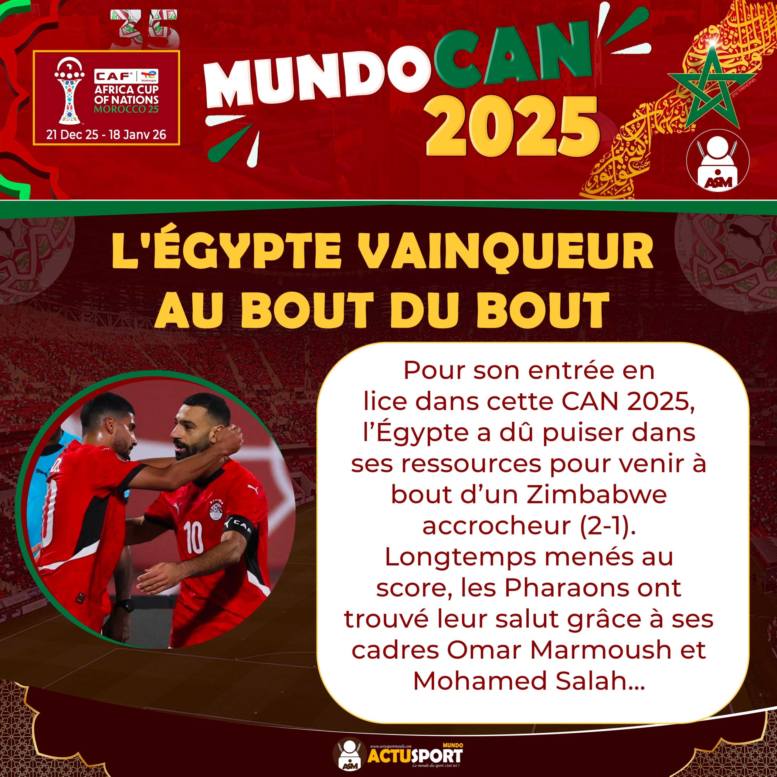 CAN 2025 : L'Égypte vainqueur au bout du bout