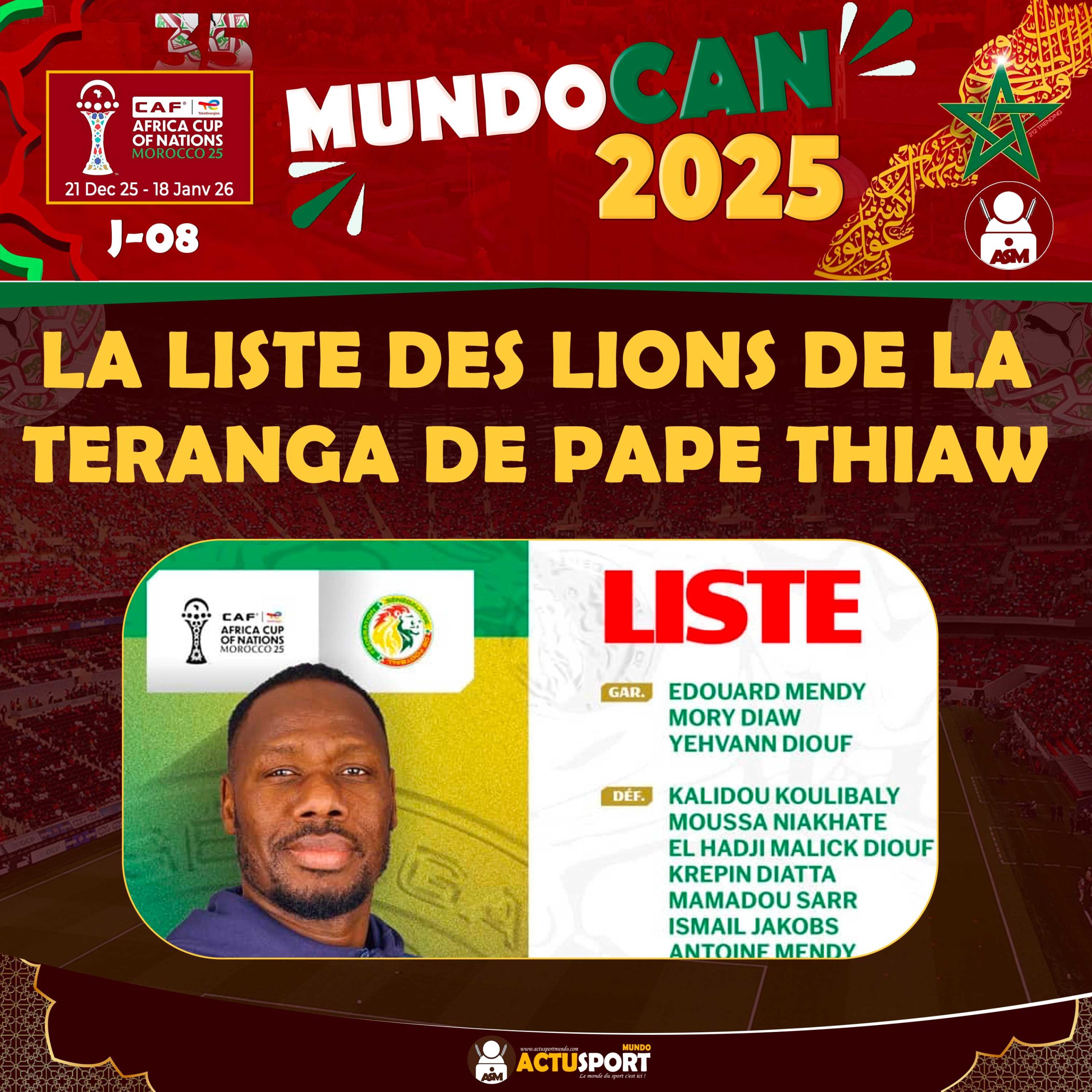 CAN 2025 - Sénégal : La liste des Lions de la Teranga de Pape Thiaw