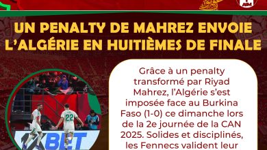 CAN 2025 : Un penalty de Mahrez envoie l’Algérie en huitièmes de finale