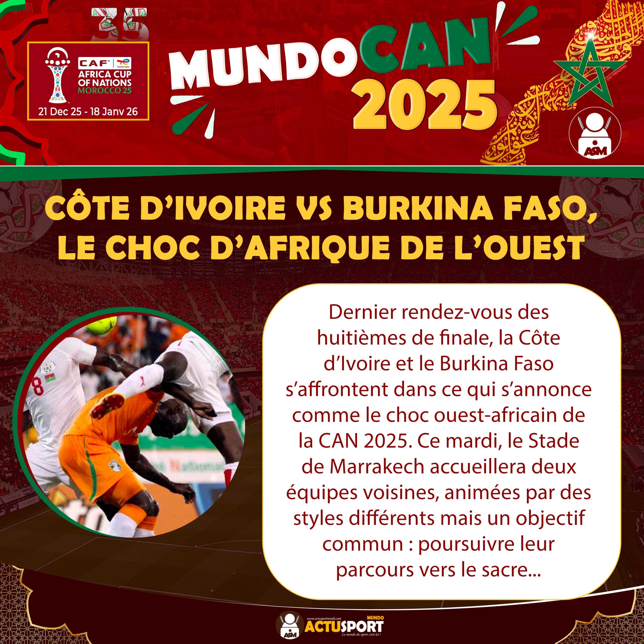 CAN 2025 : Côte d’Ivoire vs Burkina Faso, le choc d’Afrique de l’Ouest