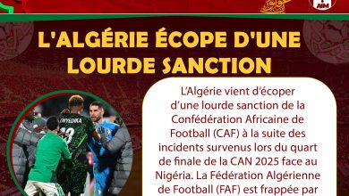 CAN 2025 : l'Algérie écope d'une lourde sanction